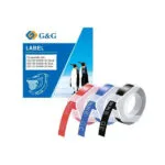 G&G Ταινία Ετικετογράφου 3m x 3mm σε Μαύρο Χρώμα 3τμχ