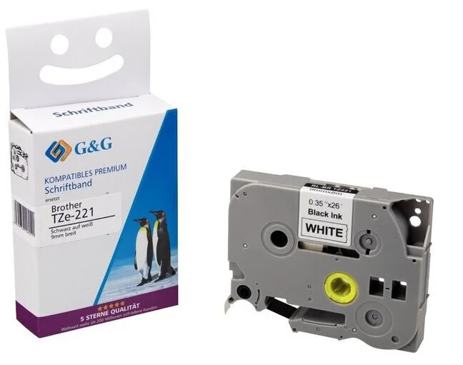 G&G Ταινία Ετικετογράφου RL-B-T221P-BK/WT-9MM8M G&G Ταινία Ετικετογράφου RL-B-T221P-BK/WT-9MM8M - Image 1