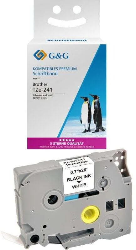 G&G Ταινία Ετικετογράφου RL-B-T241P-BK/WT-18MM8M G&G Ταινία Ετικετογράφου RL-B-T241P-BK/WT-18MM8M - Image 1