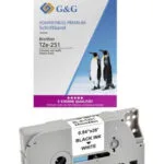 G&G Ταινία Ετικετογράφου RL-B-T251P-BK/WT-24MM8M