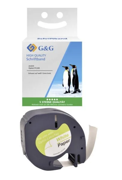 G&G Ταινία Ετικετογράφου RL-D-91200-BK/WT-12MM4M G&G Ταινία Ετικετογράφου RL-D-91200-BK/WT-12MM4M - Image 1