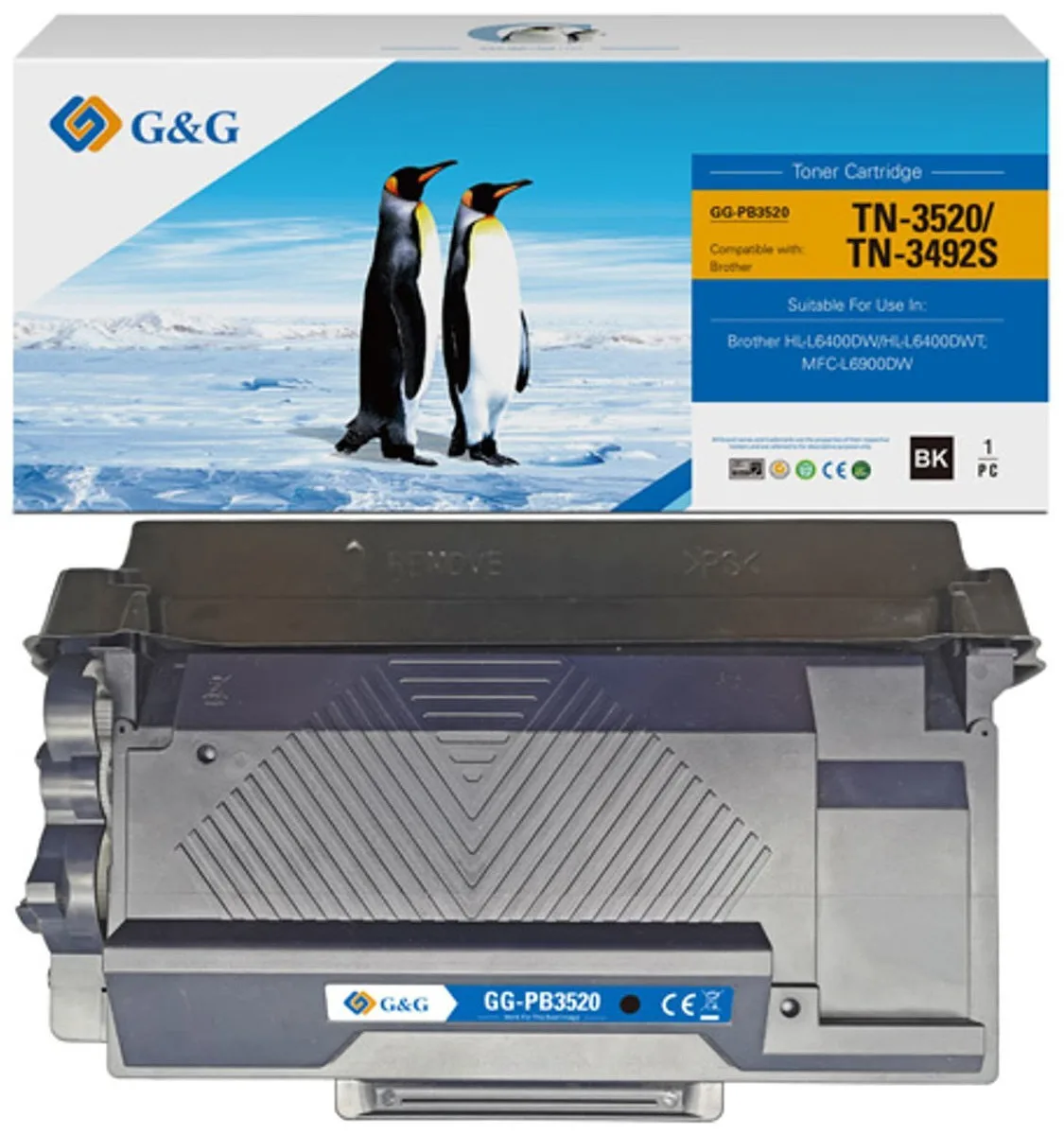 G&g Compatible Toner Cartridge Brother Tn3520 Nt-pb3520 Black 20000s G&g Compatible Toner Cartridge Brother Tn3520 Nt-pb3520 Black 20000s - Image 1
