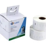 G&G RL-D-99012T-BK/WT-36MM89MM-2P Αυτοκόλλητες Ετικέτες σε Ρολό 36x89mm