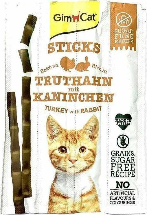 Gimcat Λιχουδιές σε Stick με Γαλοπούλα / Κουνέλι για Γάτα 4τμχ 20gr 420813 Gimcat Λιχουδιές σε Stick με Γαλοπούλα / Κουνέλι για Γάτα 4τμχ 20gr 420813 - Image 1
