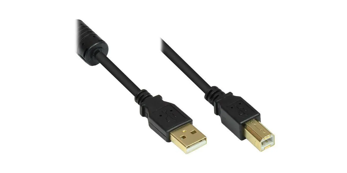 Good Connections USB 2.0 Cable USB-A male - USB-B male Μαύρο 5m GC-M0083 Good Connections USB 2.0 Cable USB-A male - USB-B male Μαύρο 5m GC-M0083 - Image 1