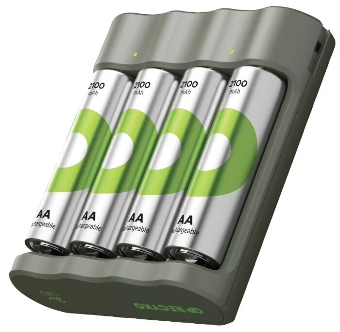 GP Batteries ReCyko USB Φορτιστής 4 Μπαταριών Ni-MH Μεγέθους AA/AAA Σετ με 4 Μπαταρίες GP Batteries ReCyko USB Φορτιστής 4 Μπαταριών Ni-MH Μεγέθους AA/AAA Σετ με 4 Μπαταρίες - Image 1