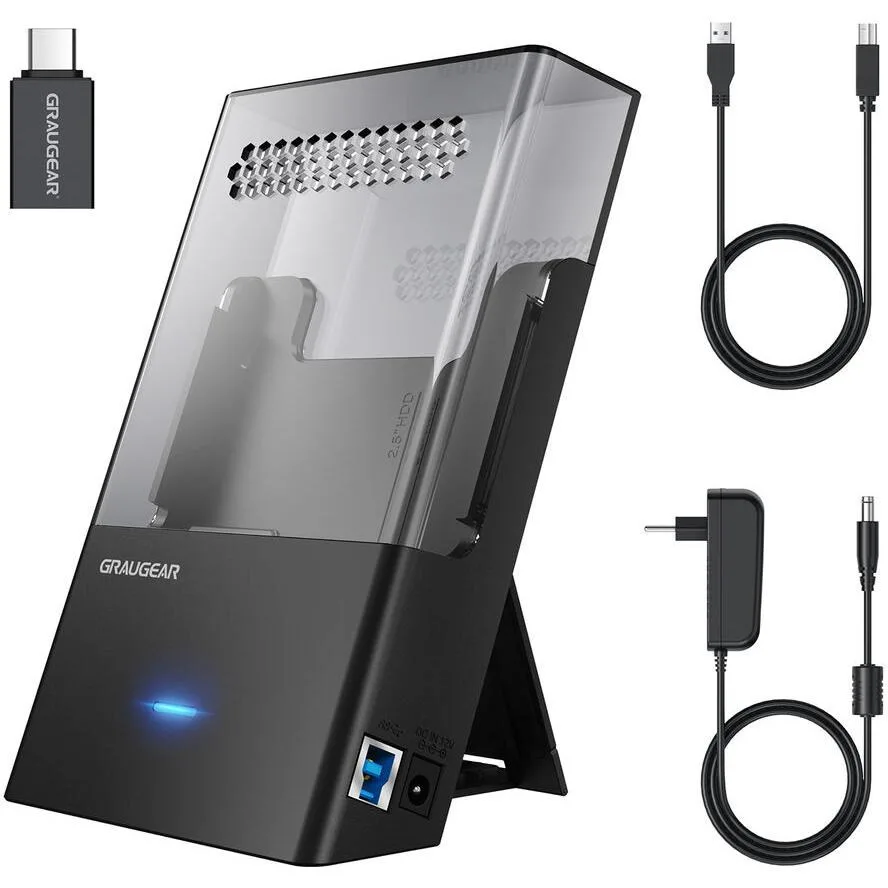 Graugear Docking Station Σκληρών Δίσκων SATA 2.5" / 3.5" με σύνδεση USB-C (G-3502-AC) Graugear Docking Station Σκληρών Δίσκων SATA 2.5" / 3.5" με σύνδεση USB-C (G-3502-AC) - Image 1