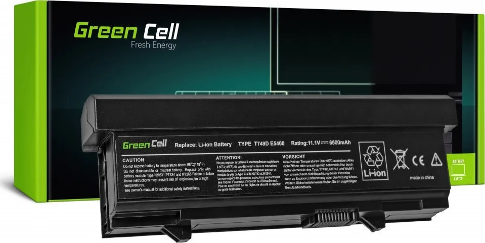 Green Cell Συμβατή Μπαταρία για Dell Latitude E5400/E5410/E5500/E5510 με 6600mAh (DE35) Green Cell Συμβατή Μπαταρία για Dell Latitude E5400/E5410/E5500/E5510 με 6600mAh (DE35) - Image 1