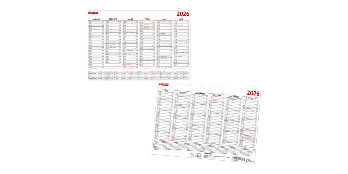 Herlitz Επιτραπέζιο Επιτοίχιο Ημερολόγιο A5 2026 Herlitz Επιτραπέζιο Επιτοίχιο Ημερολόγιο A5 2026 - Image 1