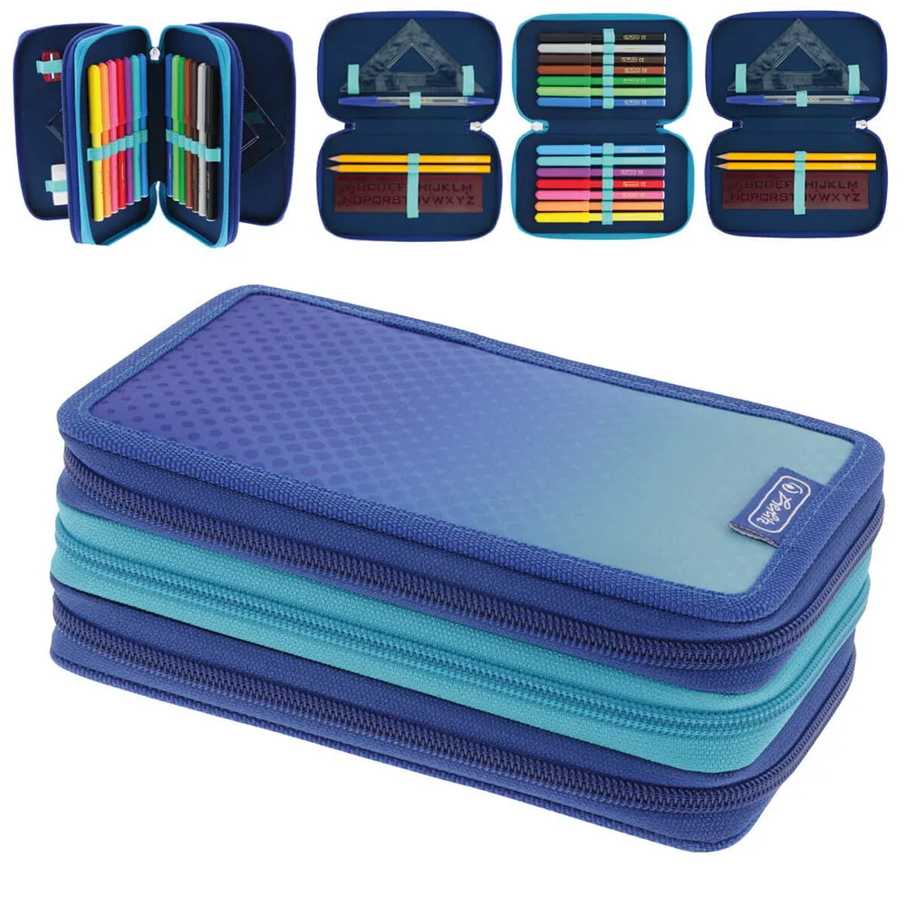 Herlitz Κασετίνα Τριπλή Γεμάτη 31τμχ Dip Dye Blue Turquoise Herlitz Κασετίνα Τριπλή Γεμάτη 31τμχ Dip Dye Blue Turquoise - Image 1
