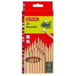 Herlitz Coloured Pencils 24 Pack Natural Fsc Wood Hexagonal Shape