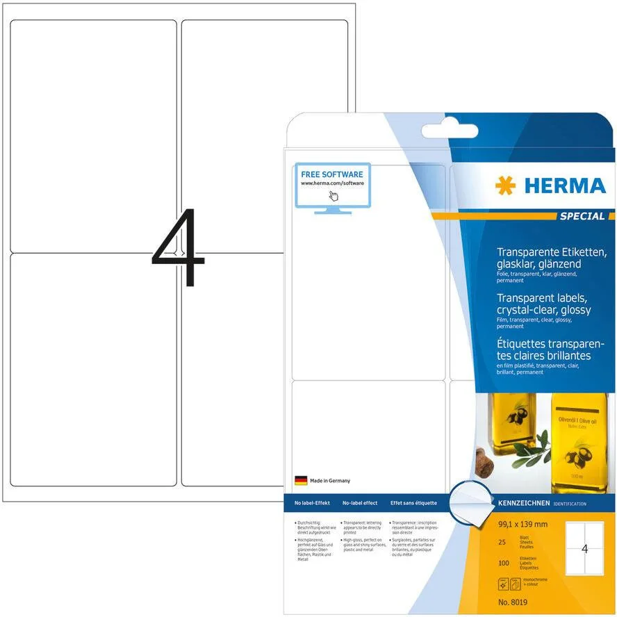 Herma 10 Αυτοκόλλητες Ετικέτες Α4 Ορθογώνιες Gloss Photo Quality 8895 210x297mm Herma 10 Αυτοκόλλητες Ετικέτες Α4 Ορθογώνιες Gloss Photo Quality 8895 210x297mm - Image 1