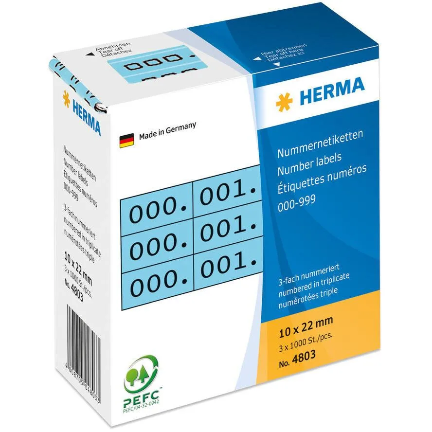 Herma 1000τμχ Αυτοκόλλητες Ετικέτες 4803 σε Μπλε Χρώμα 10x22mm Herma 1000τμχ Αυτοκόλλητες Ετικέτες 4803 σε Μπλε Χρώμα 10x22mm - Image 1
