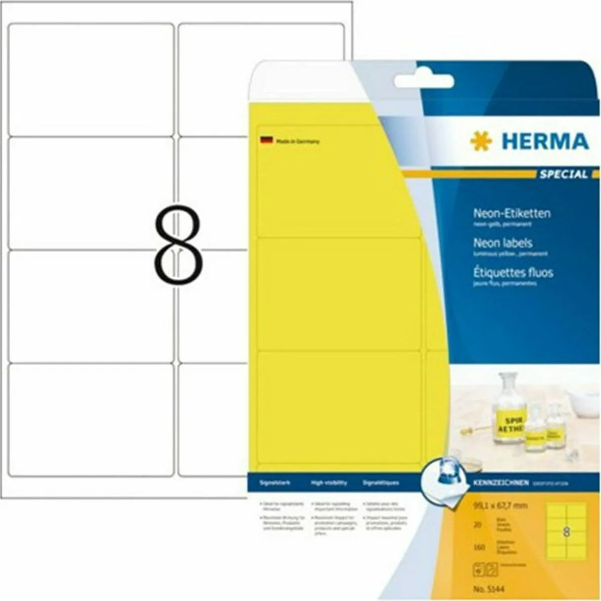 Herma 160 Αυτοκόλλητες Ετικέτες Α4 Ορθογώνιες 5144 99.1x67.7mm Herma 160 Αυτοκόλλητες Ετικέτες Α4 Ορθογώνιες 5144 99.1x67.7mm - Image 1
