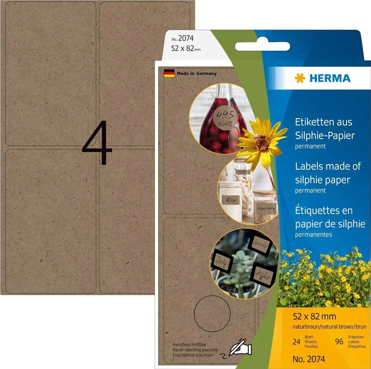 Herma 1τμχ Αυτοκόλλητες Ετικέτες 2074 52x82mm Herma 1τμχ Αυτοκόλλητες Ετικέτες 2074 52x82mm - Image 1