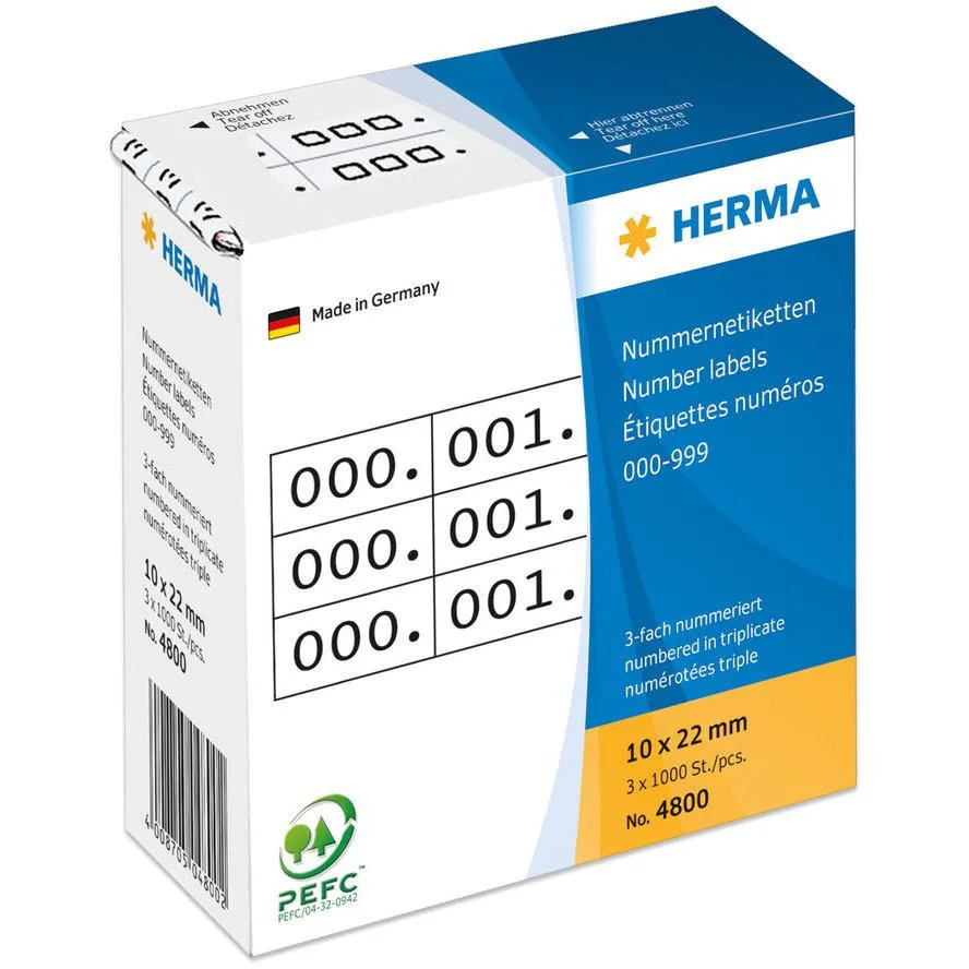 Herma 1τμχ Αυτοκόλλητες Ετικέτες 4800 σε Λευκό Χρώμα 10x22mm Herma 1τμχ Αυτοκόλλητες Ετικέτες 4800 σε Λευκό Χρώμα 10x22mm - Image 1