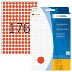 Herma 5632τμχ Αυτοκόλλητες Ετικέτες 2212 Στρογγυλές σε Κόκκινο Χρώμα 8mm