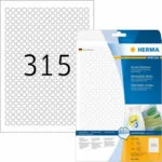 Herma 7875 Αυτοκόλλητες Ετικέτες Α4 Στρογγυλές 4385 10mm