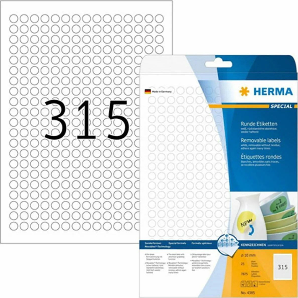 Herma 7875 Αυτοκόλλητες Ετικέτες Α4 Στρογγυλές 4385 10mm Herma 7875 Αυτοκόλλητες Ετικέτες Α4 Στρογγυλές 4385 10mm - Image 1