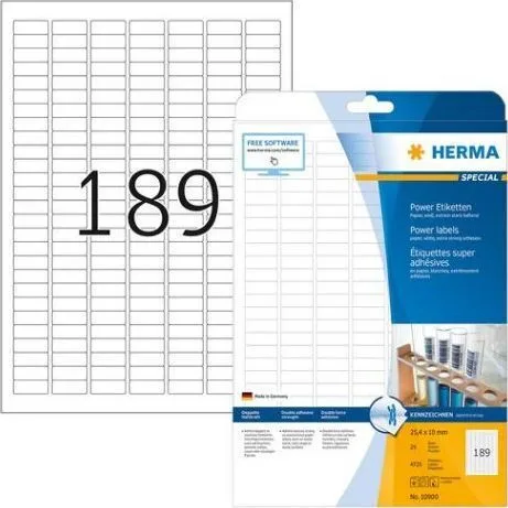 Herma Αυτοκόλλητες Ετικέτες Α4 Ορθογώνιες 10900 25.4x10mm Herma Αυτοκόλλητες Ετικέτες Α4 Ορθογώνιες 10900 25.4x10mm - Image 1