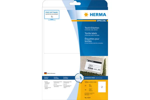 Herma Αυτοκόλλητες Ετικέτες Α4 Ορθογώνιες 4519 199.6x143.5mm Herma Αυτοκόλλητες Ετικέτες Α4 Ορθογώνιες 4519 199.6x143.5mm - Image 1