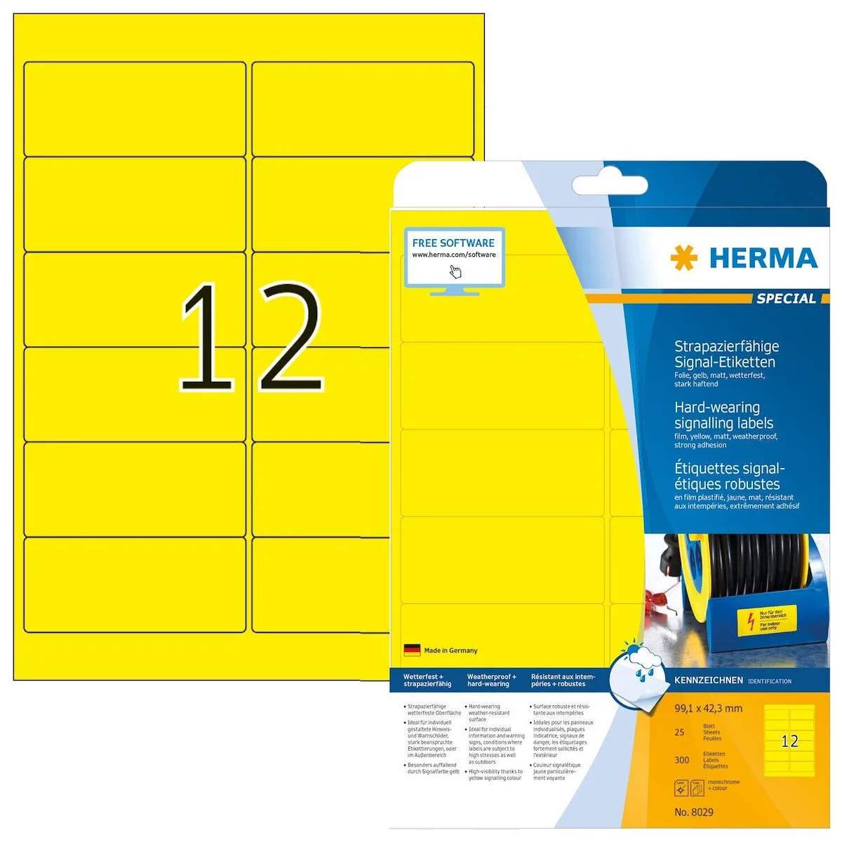 Herma Αυτοκόλλητες Ετικέτες Α4 Ορθογώνιες 8029 99.1x42.3mm Herma Αυτοκόλλητες Ετικέτες Α4 Ορθογώνιες 8029 99.1x42.3mm - Image 1