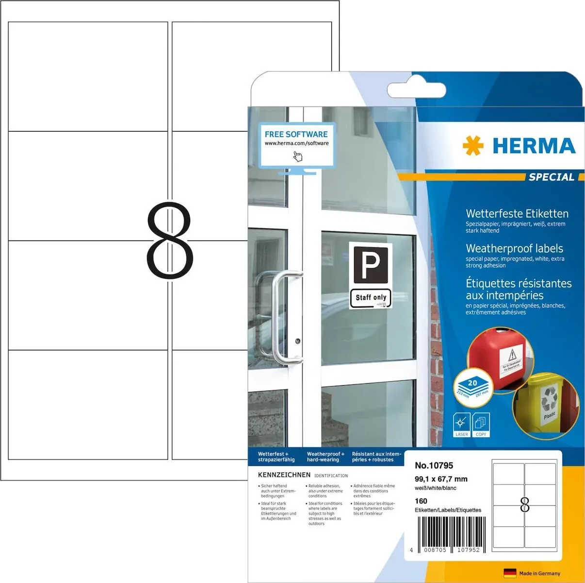 Herma Αυτοκόλλητες Ετικέτες Α4 Ορθογώνιες 99.1x67.7mm Herma Αυτοκόλλητες Ετικέτες Α4 Ορθογώνιες 99.1x67.7mm - Image 1