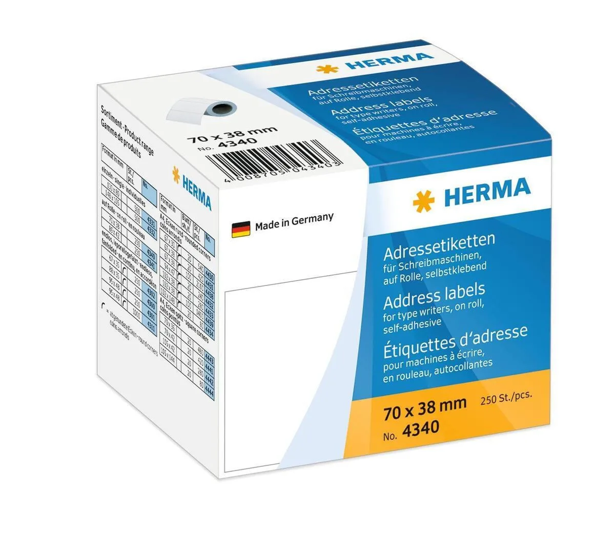 Herma Αυτοκόλλητες Ετικέτες σε Ρολό 70x38mm Herma Αυτοκόλλητες Ετικέτες σε Ρολό 70x38mm - Image 1