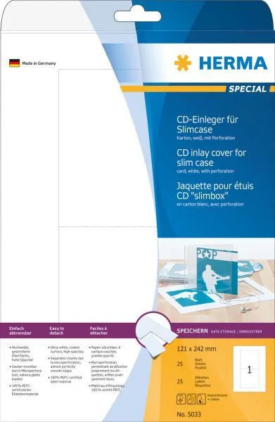Herma DVD Box για 1 Δίσκο Λευκό 5033 25τμχ Herma DVD Box για 1 Δίσκο Λευκό 5033 25τμχ - Image 1