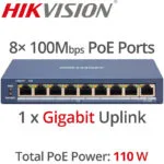 Hikvision DS-3E1309P-EI(B) Managed L2 PoE+ Switch με 8 Θύρες Ethernet