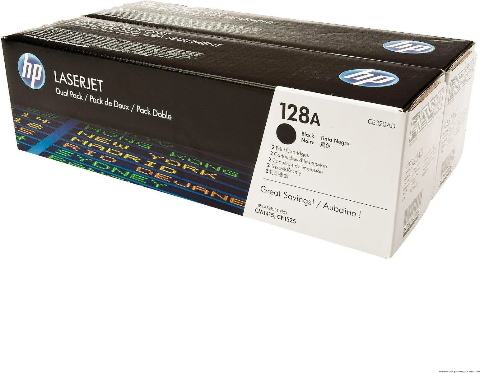 HP 128A Γνήσιο Multipack Toner Laser Εκτυπωτή Μαύρο 2τμχ (CE320AD) HP 128A Γνήσιο Multipack Toner Laser Εκτυπωτή Μαύρο 2τμχ (CE320AD) - Image 1