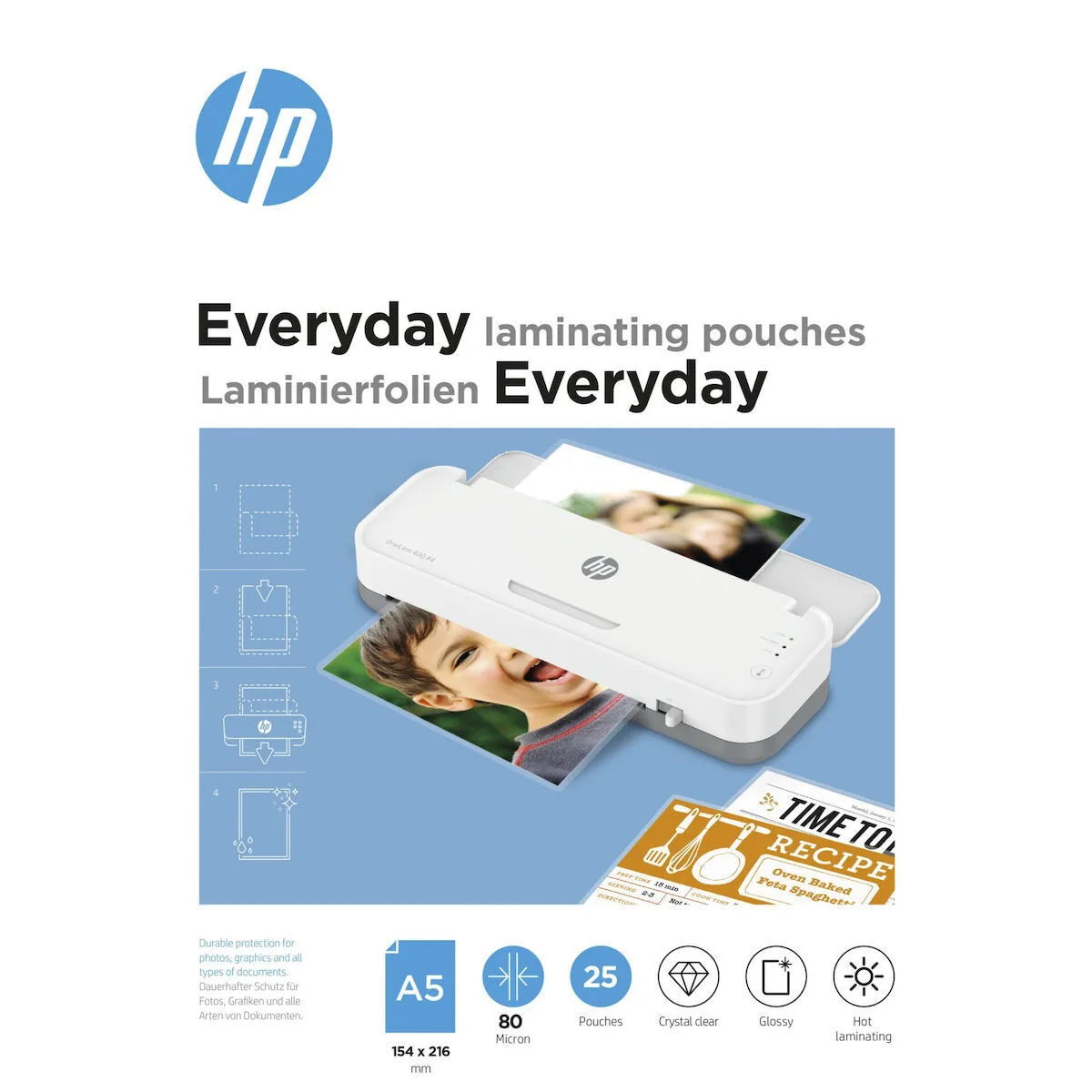 HP Everyday 9155 Α5 Ζελατίνες Πλαστικοποίησης Γυαλιστερές A5 80 microns 25τμχ HP Everyday 9155 Α5 Ζελατίνες Πλαστικοποίησης Γυαλιστερές A5 80 microns 25τμχ - Image 1