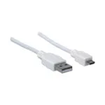 IC Intracom Regular USB 2.0 to micro USB Cable Λευκό 1.8m (324069)