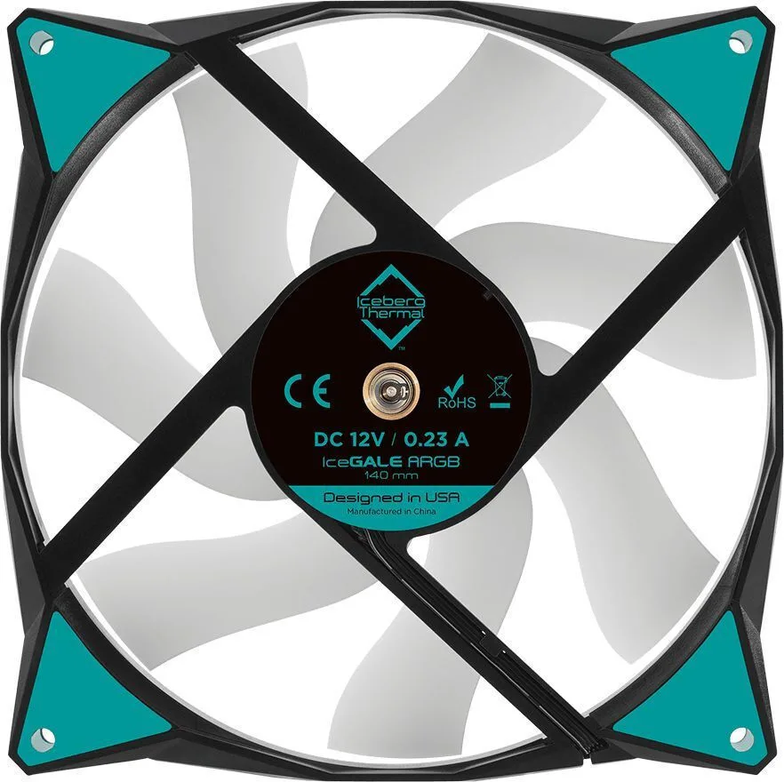 Iceberg Thermal IceGALE Case Fan 140mm (1600rpm / 96cfm) με ARGB Φωτισμό και Σύνδεση 3-Pin / 4-Pin PWM Iceberg Thermal IceGALE Case Fan 140mm (1600rpm / 96cfm) με ARGB Φωτισμό και Σύνδεση 3-Pin / 4-Pin PWM - Image 1