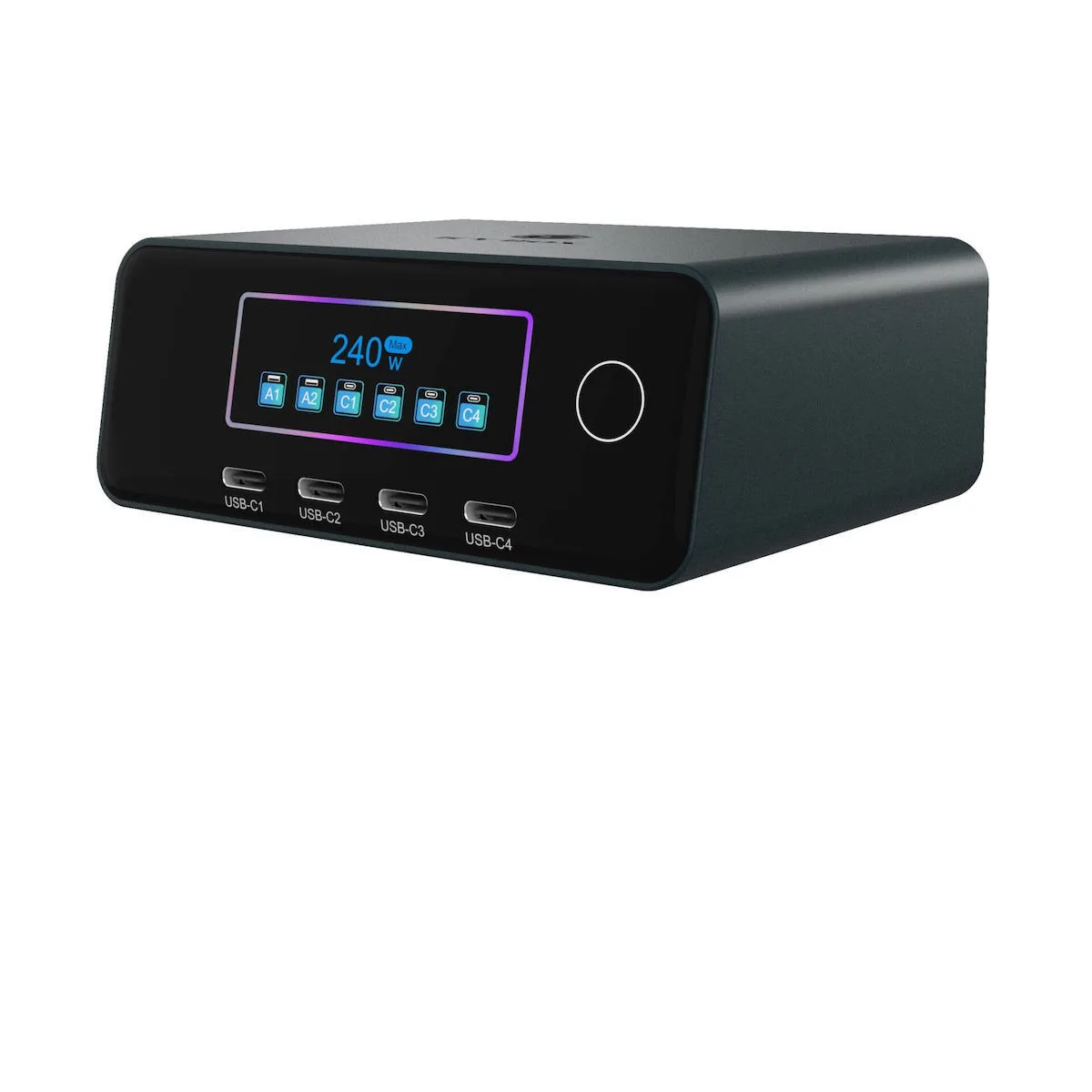 Icy Box Βάση Φόρτισης GaN με 2 Θύρες USB-A και 4 Θύρες USB-C 240W σε Μαύρο χρώμα (IB-PS2401) Icy Box Βάση Φόρτισης GaN με 2 Θύρες USB-A και 4 Θύρες USB-C 240W σε Μαύρο χρώμα (IB-PS2401) - Image 1