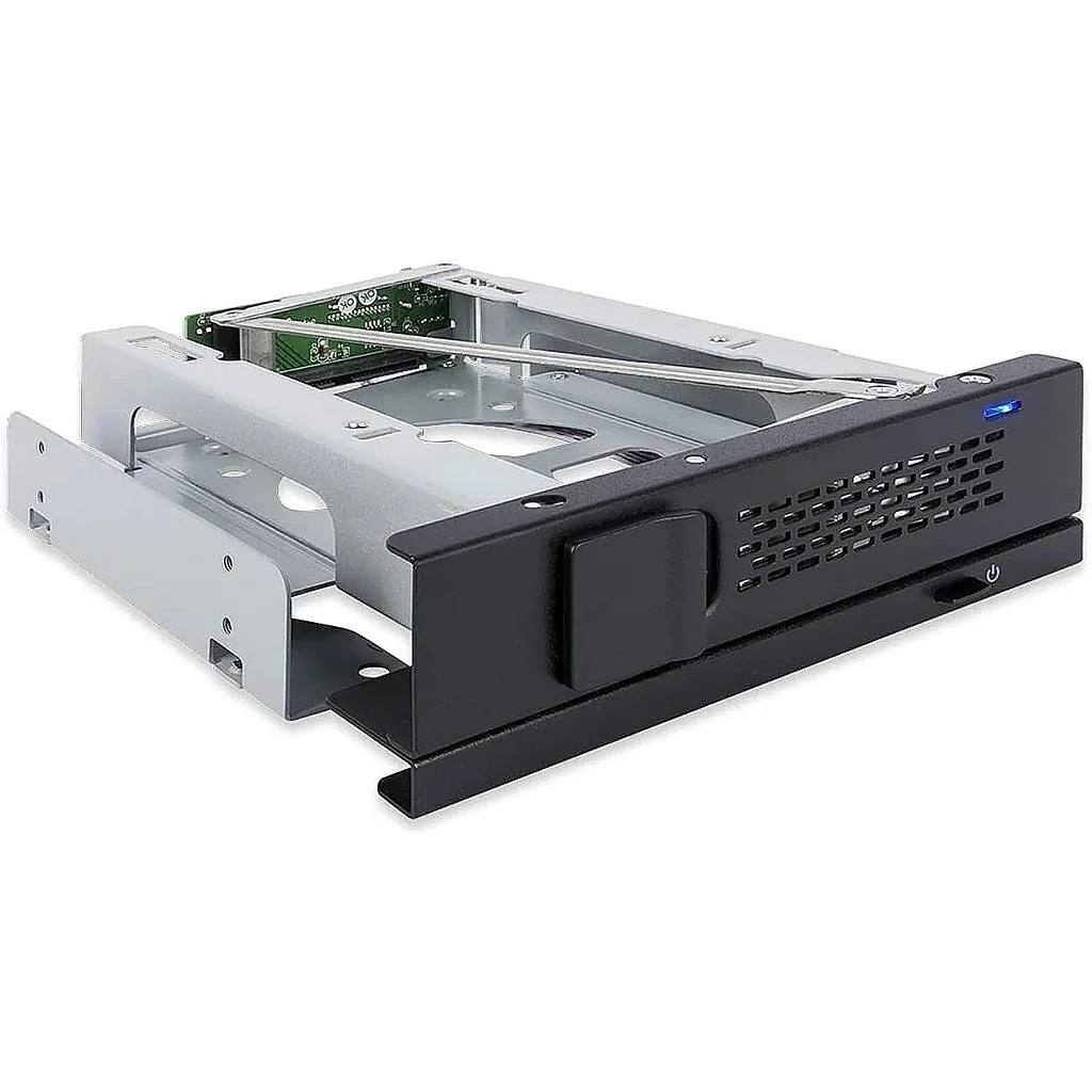 Icy Dock 1x 3.5" Sata In 1x 5.25" Bay Mobile Rack Fanless Keylock Tray Μαύρο MB171SP-1B Icy Dock 1x 3.5" Sata In 1x 5.25" Bay Mobile Rack Fanless Keylock Tray Μαύρο MB171SP-1B - Image 1