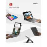 Inateck Acetouch Αποσπώμενη Θήκη Πληκτρολογίου Bluetooth Ipad 11" Qwerty Γκρι