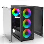 Inca EMG-15XN Gaming Midi Tower Κουτί Υπολογιστή με Πλαϊνό Παράθυρο και RGB Φωτισμό Μαύρο