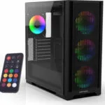 Inca EMG-17XB Gaming Midi Tower Κουτί Υπολογιστή με Πλαϊνό Παράθυρο και RGB Φωτισμό Μαύρο