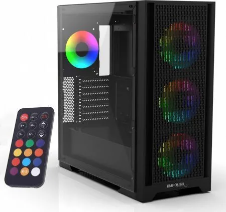 Inca EMG-17XB Gaming Midi Tower Κουτί Υπολογιστή με Πλαϊνό Παράθυρο και RGB Φωτισμό Μαύρο Inca EMG-17XB Gaming Midi Tower Κουτί Υπολογιστή με Πλαϊνό Παράθυρο και RGB Φωτισμό Μαύρο - Image 1