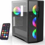 Inca EMG-17XN Gaming Midi Tower Κουτί Υπολογιστή με Πλαϊνό Παράθυρο και RGB Φωτισμό Μαύρο