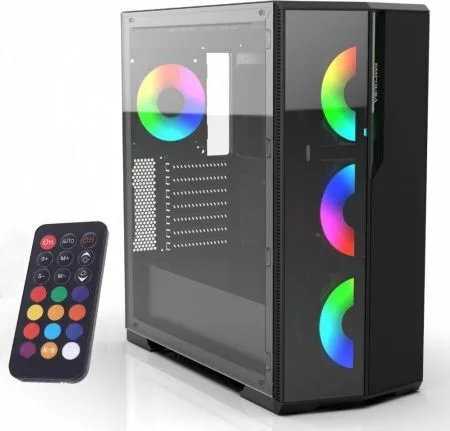 Inca EMG-17XN Gaming Midi Tower Κουτί Υπολογιστή με Πλαϊνό Παράθυρο και RGB Φωτισμό Μαύρο Inca EMG-17XN Gaming Midi Tower Κουτί Υπολογιστή με Πλαϊνό Παράθυρο και RGB Φωτισμό Μαύρο - Image 1