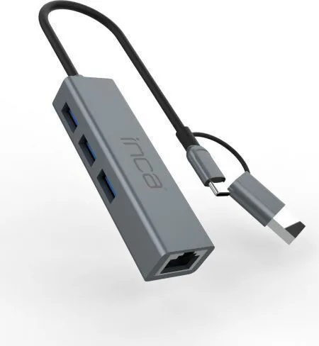 Inca USB-A / USB-C Docking Station με Ethernet Γκρι (IUTP-03TX) Inca USB-A / USB-C Docking Station με Ethernet Γκρι (IUTP-03TX) - Image 1