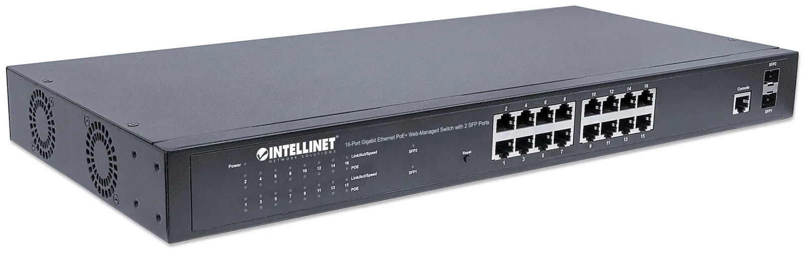 Intellinet 561198 Unmanaged L2 PoE+ Switch με 16 Θύρες Gigabit (1Gbps) Ethernet και 2 SFP Θύρες Intellinet 561198 Unmanaged L2 PoE+ Switch με 16 Θύρες Gigabit (1Gbps) Ethernet και 2 SFP Θύρες - Image 1
