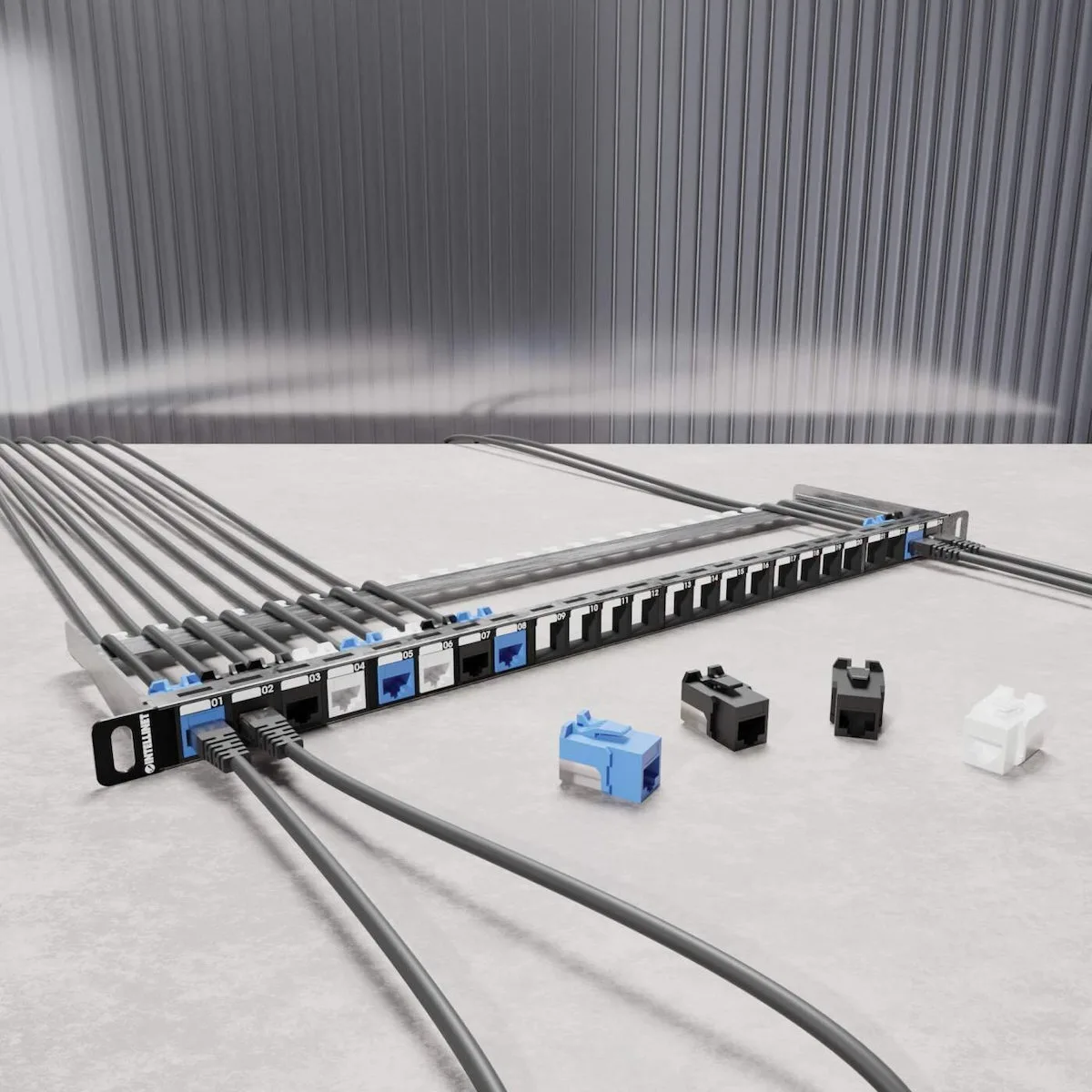 Intellinet Network Solutions Intellinet 24-port Patch Panel Shielded Unloaded 0.5 He Blank Panel 48.26 Cm 19-inch Rack Mounting Keystone Jacks Black Intellinet Network Solutions Intellinet 24-port Patch Panel Shielded Unloaded 0.5 He Blank Panel 48.26 Cm 19-inch Rack Mounting Keystone Jacks Black - Image 1