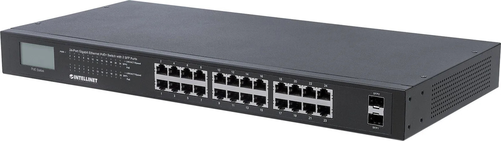 Intellinet Unmanaged L2 PoE+ Switch με 24 Θύρες Gigabit (1Gbps) Ethernet και 2 SFP Θύρες Intellinet Unmanaged L2 PoE+ Switch με 24 Θύρες Gigabit (1Gbps) Ethernet και 2 SFP Θύρες - Image 1