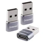 Intenso Μετατροπέας USB-A male σε USB-C female Γκρι 1τμχ 7600013