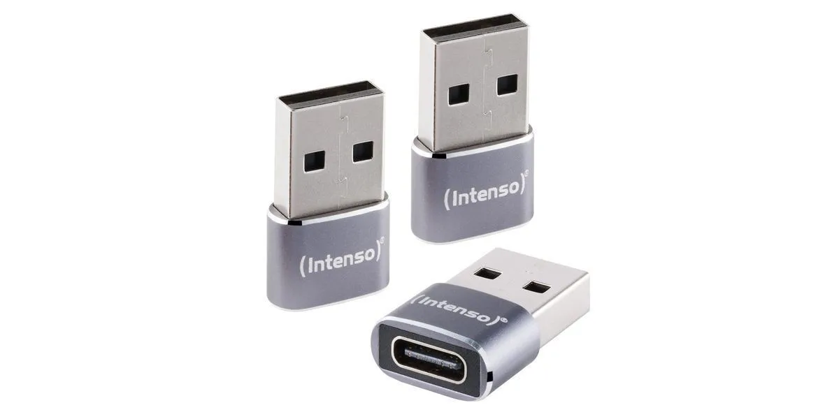 Intenso Μετατροπέας USB-A male σε USB-C female Γκρι 1τμχ 7600013 Intenso Μετατροπέας USB-A male σε USB-C female Γκρι 1τμχ 7600013 - Image 1