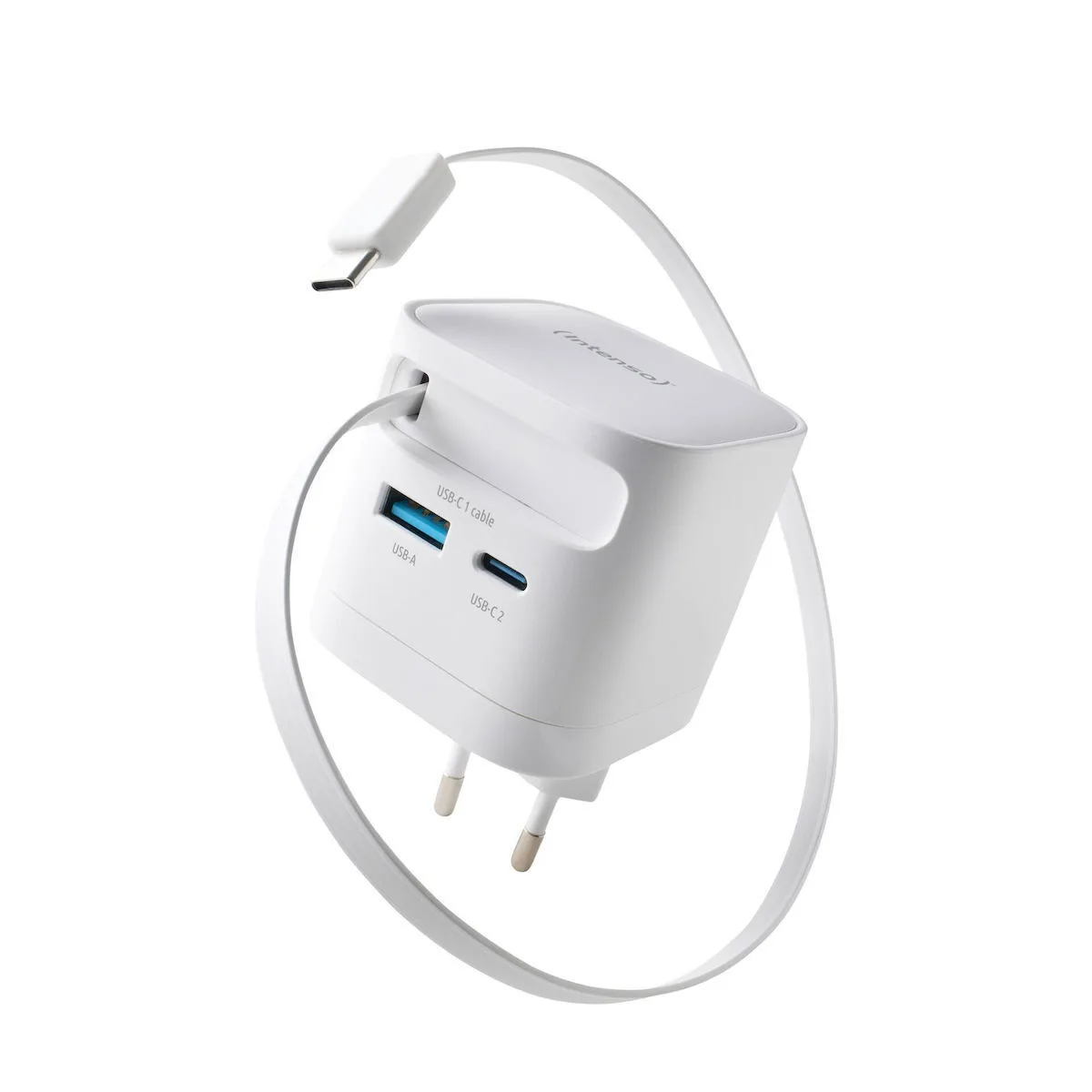 Intenso Φορτιστής GaN με Θύρα USB-A και Θύρα USB-C και Καλώδιο USB-C 65W Λευκός (7806522) Intenso Φορτιστής GaN με Θύρα USB-A και Θύρα USB-C και Καλώδιο USB-C 65W Λευκός (7806522) - Image 1