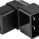 Kabelmeister Προσαρμογέας Ρεύματος Iec C20 Πρίζα Iec C19 Θηλυκό Άνω Κάτω Λυγισμένος Μαύρος